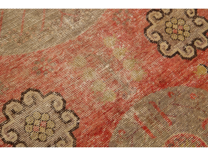 Antique Khotan Wool Rug 4 X 10