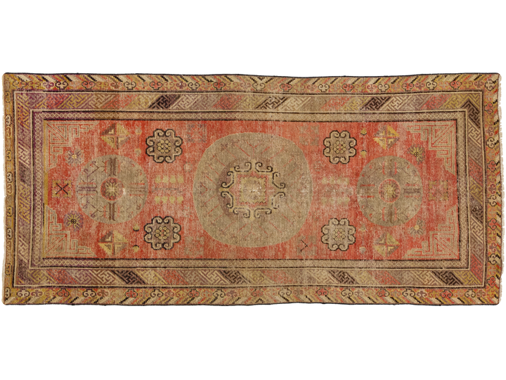 Antique Khotan Wool Rug 4 X 10