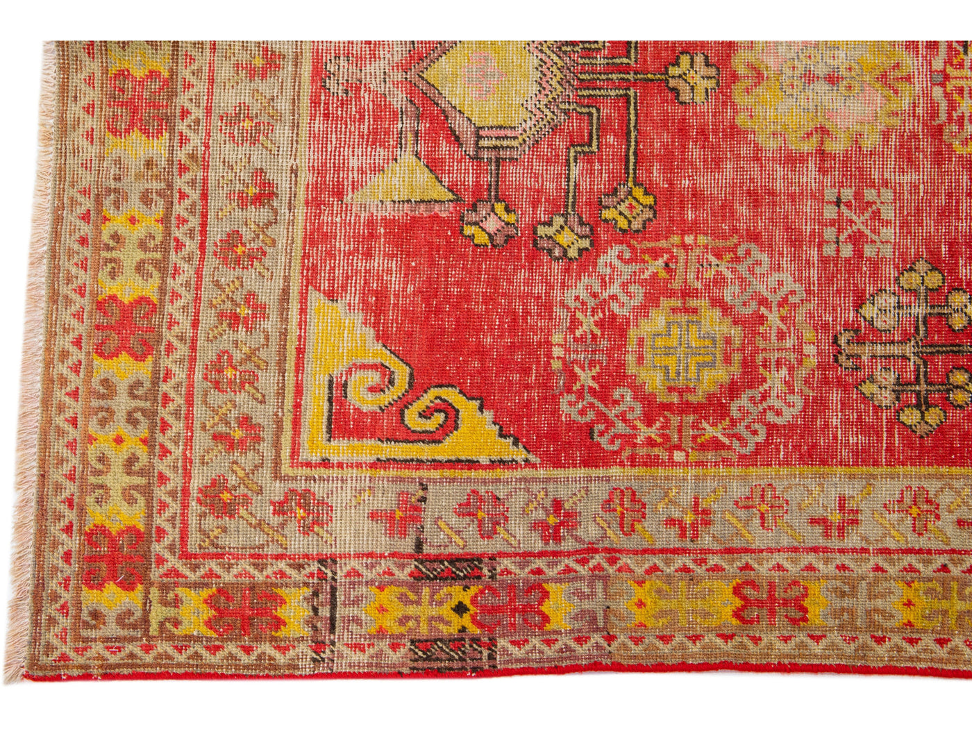 Antique Turkish Khotan Wool Rug 4 X 9