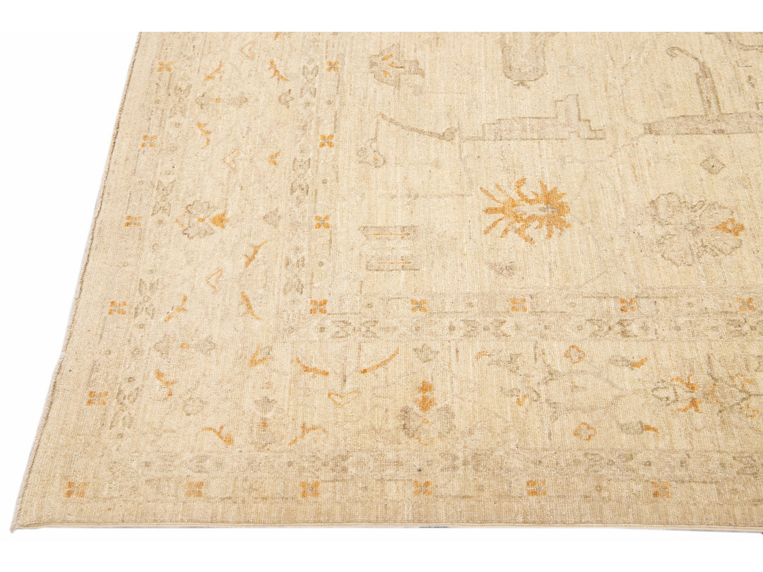 Modern Peshawar Wool Rug 7 X 9
