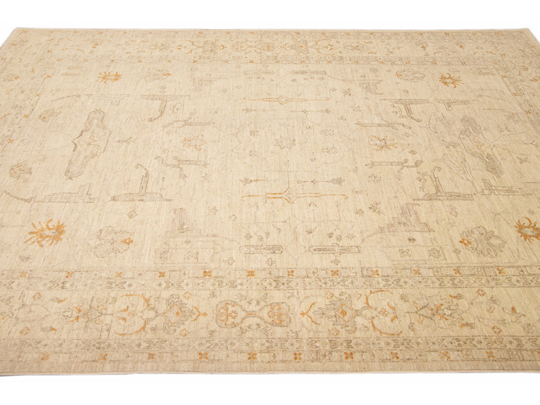 Modern Peshawar Wool Rug 7 X 9