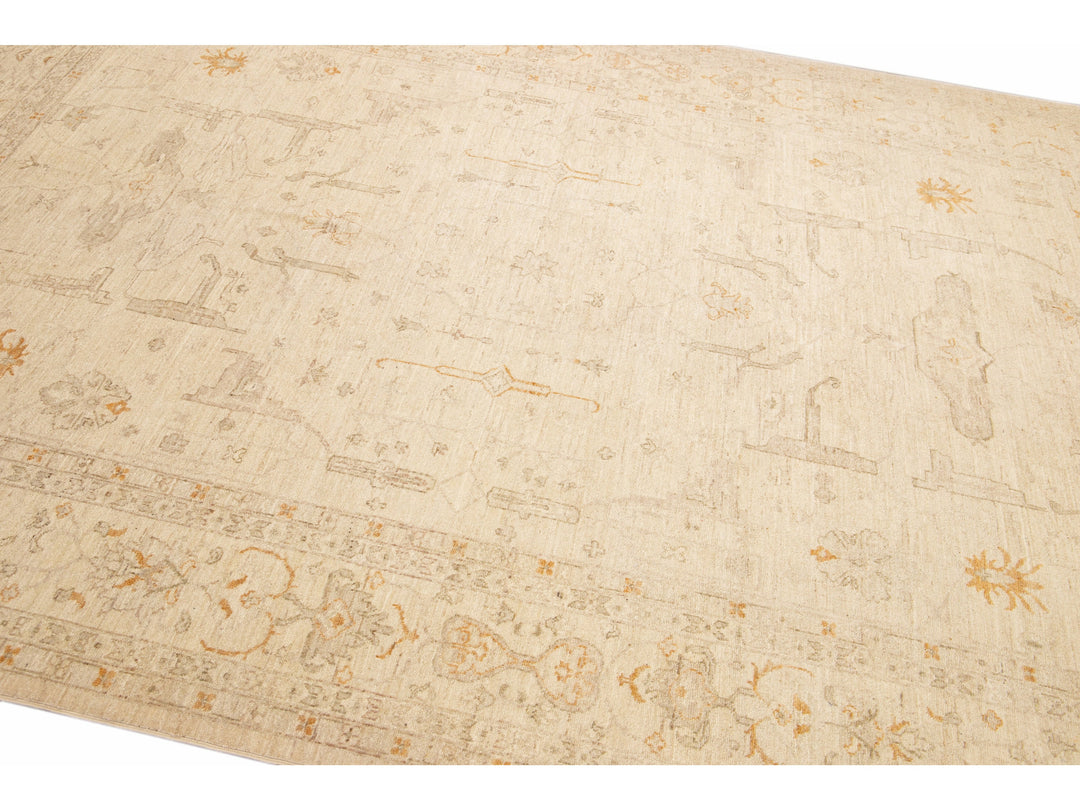 Modern Peshawar Wool Rug 7 X 9