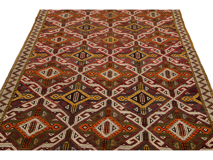 Vintage Soumak Wool Rug 5 X 10