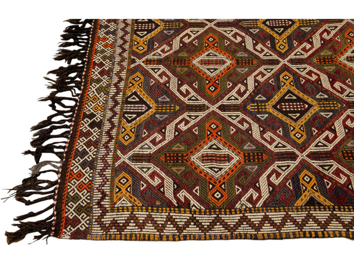 Vintage Soumak Wool Rug 5 X 10