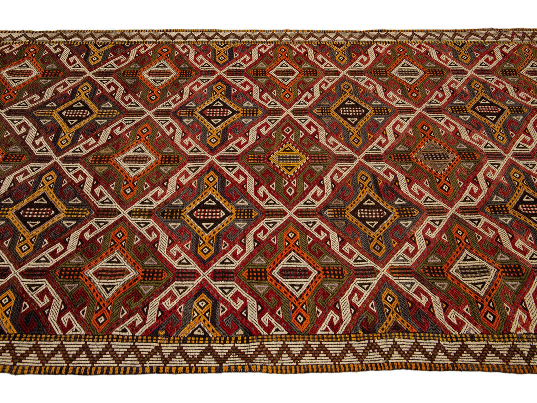 Vintage Soumak Wool Rug 5 X 10
