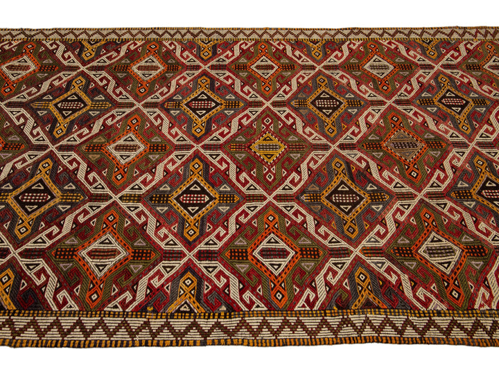 Vintage Soumak Wool Rug 5 X 10