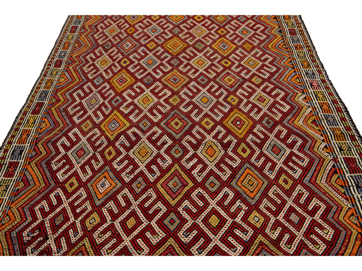 Vintage Soumak Wool Rug 5 X 6