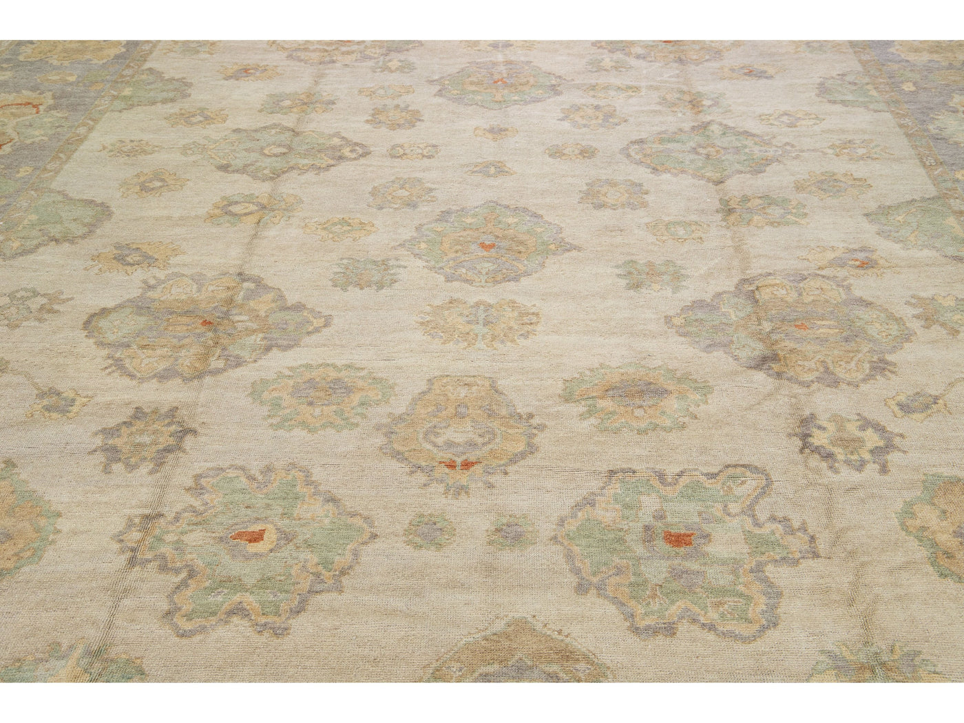 Contemporary Oushak Wool Rug 15 X 21