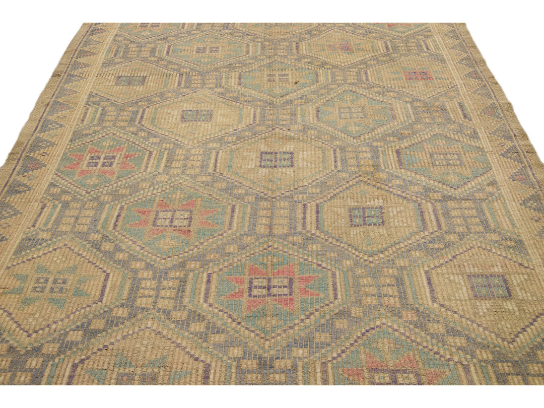 Vintage Soumak Wool Rug 6 X 10