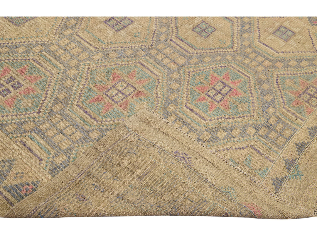 Vintage Soumak Wool Rug 6 X 10