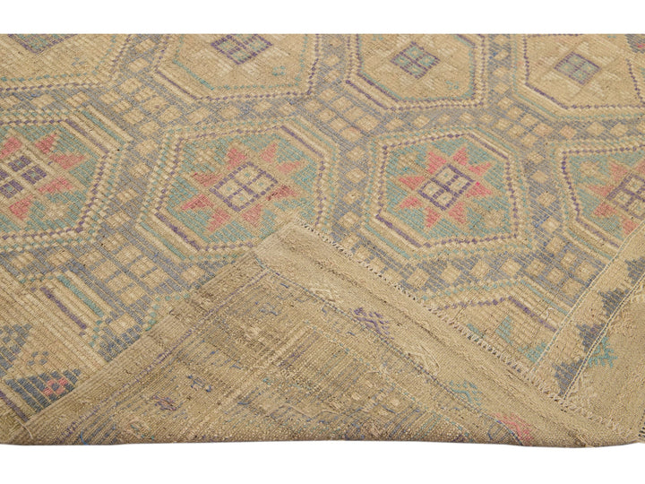 Vintage Soumak Wool Rug 6 X 10