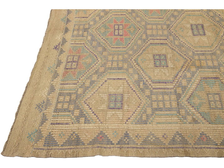 Vintage Soumak Wool Rug 6 X 10