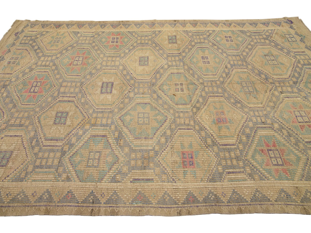 Vintage Soumak Wool Rug 6 X 10