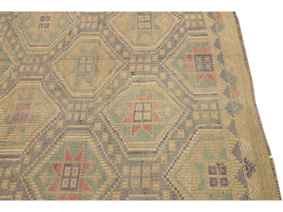 Vintage Soumak Wool Rug 6 X 10
