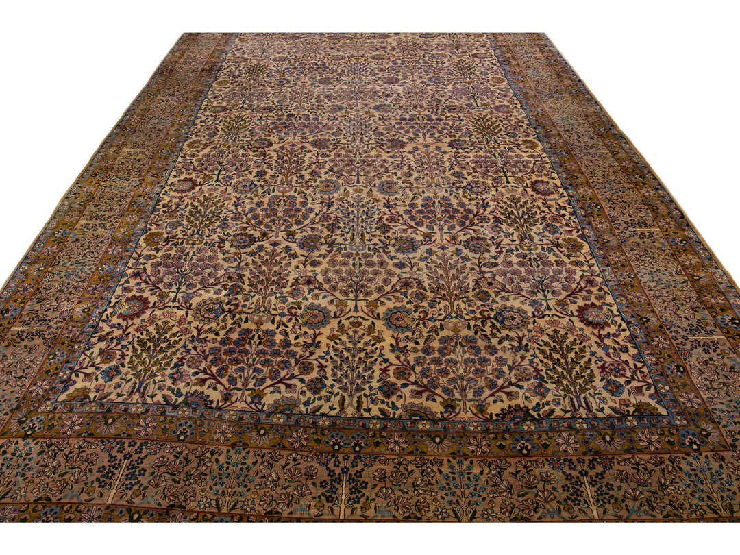Antique Kerman Wool Rug 13 X 22