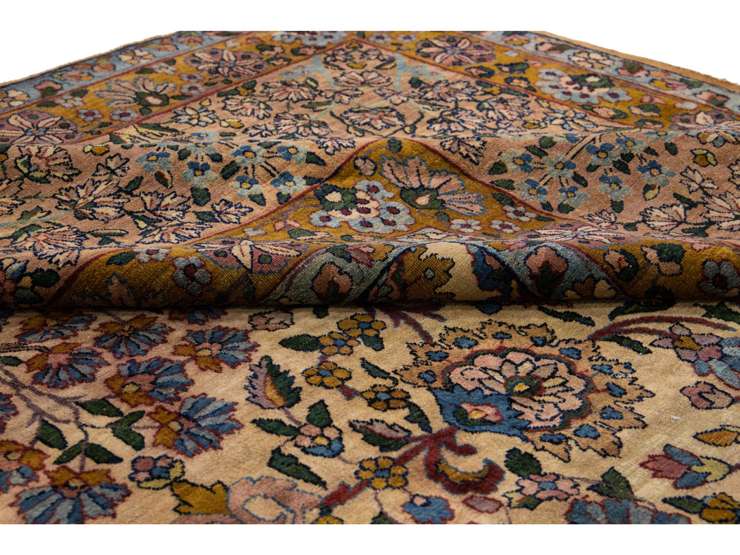 Antique Kerman Wool Rug 13 X 22
