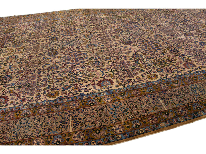 Antique Kerman Wool Rug 13 X 22