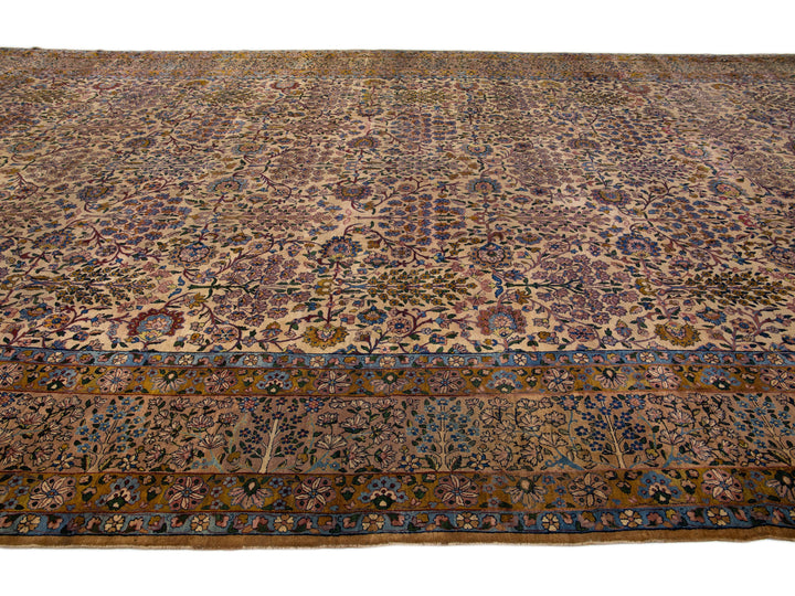 Antique Kerman Wool Rug 13 X 22