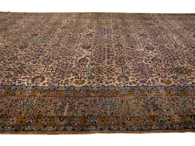 Antique Kerman Wool Rug 13 X 22