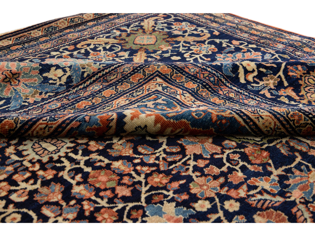 Antique Sarouk Wool Rug 11 X 21