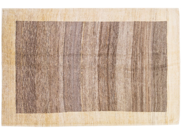 Modern Gabbeh Wool Rug 6 X 9