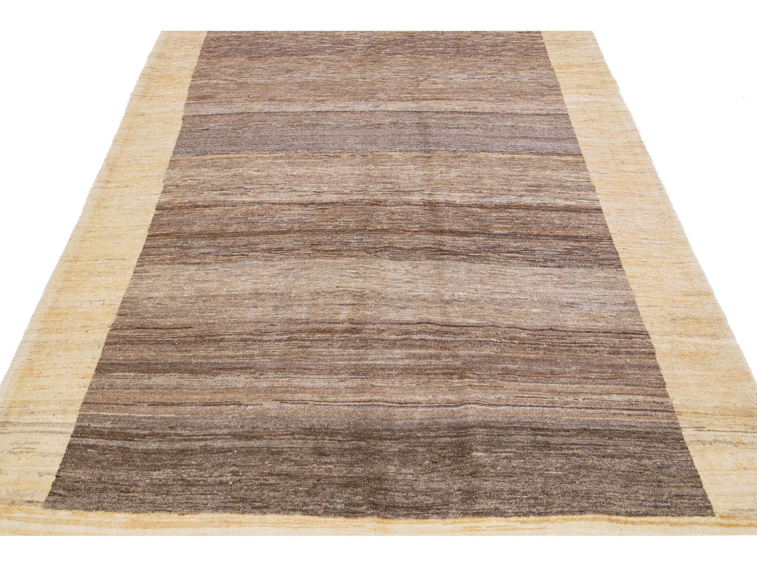 Modern Gabbeh Wool Rug 6 X 9