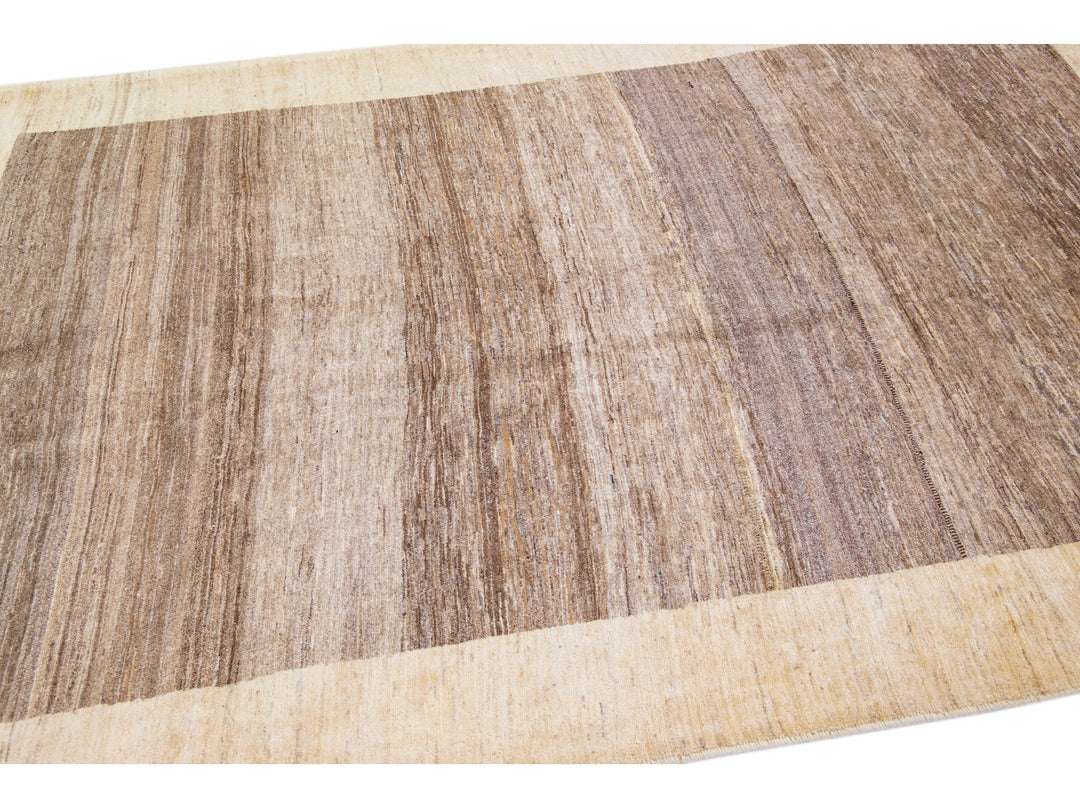 Modern Gabbeh Wool Rug 6 X 9