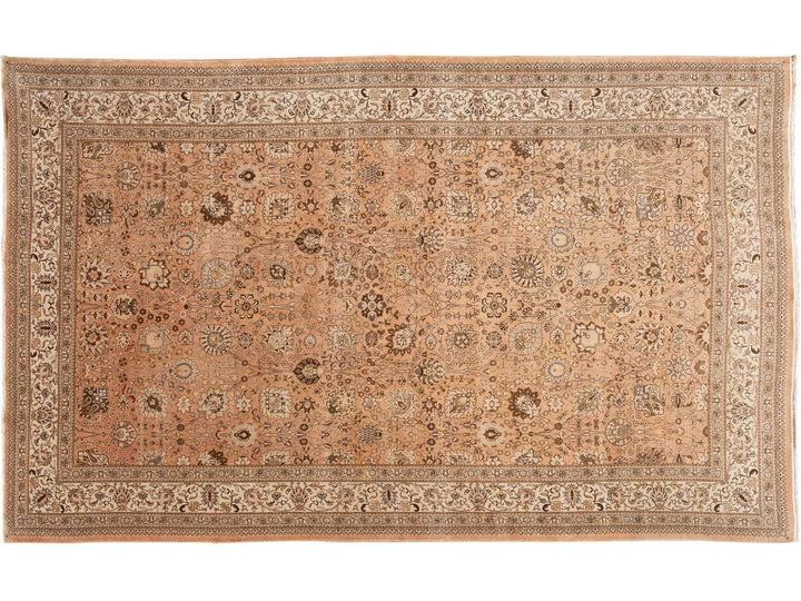 Antique Tabriz Wool Rug 11 X 18