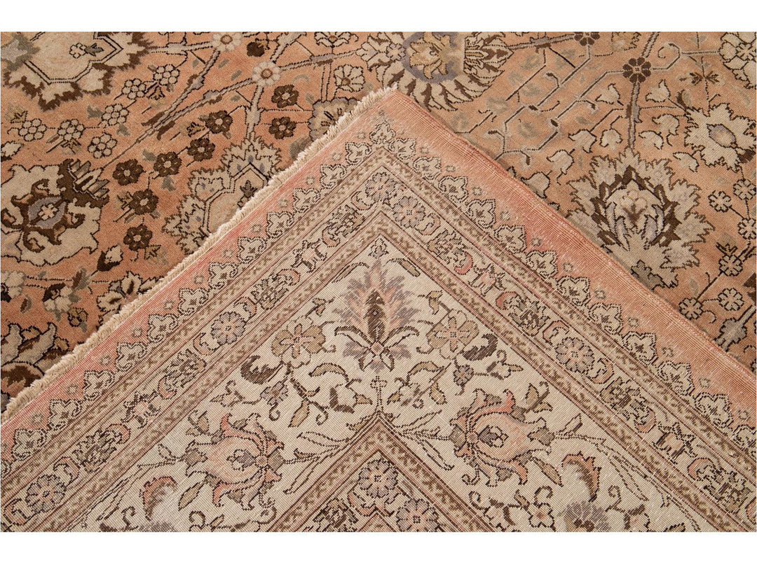 Antique Tabriz Wool Rug 11 X 18