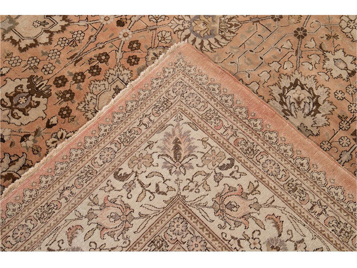 Antique Tabriz Wool Rug 11 X 18