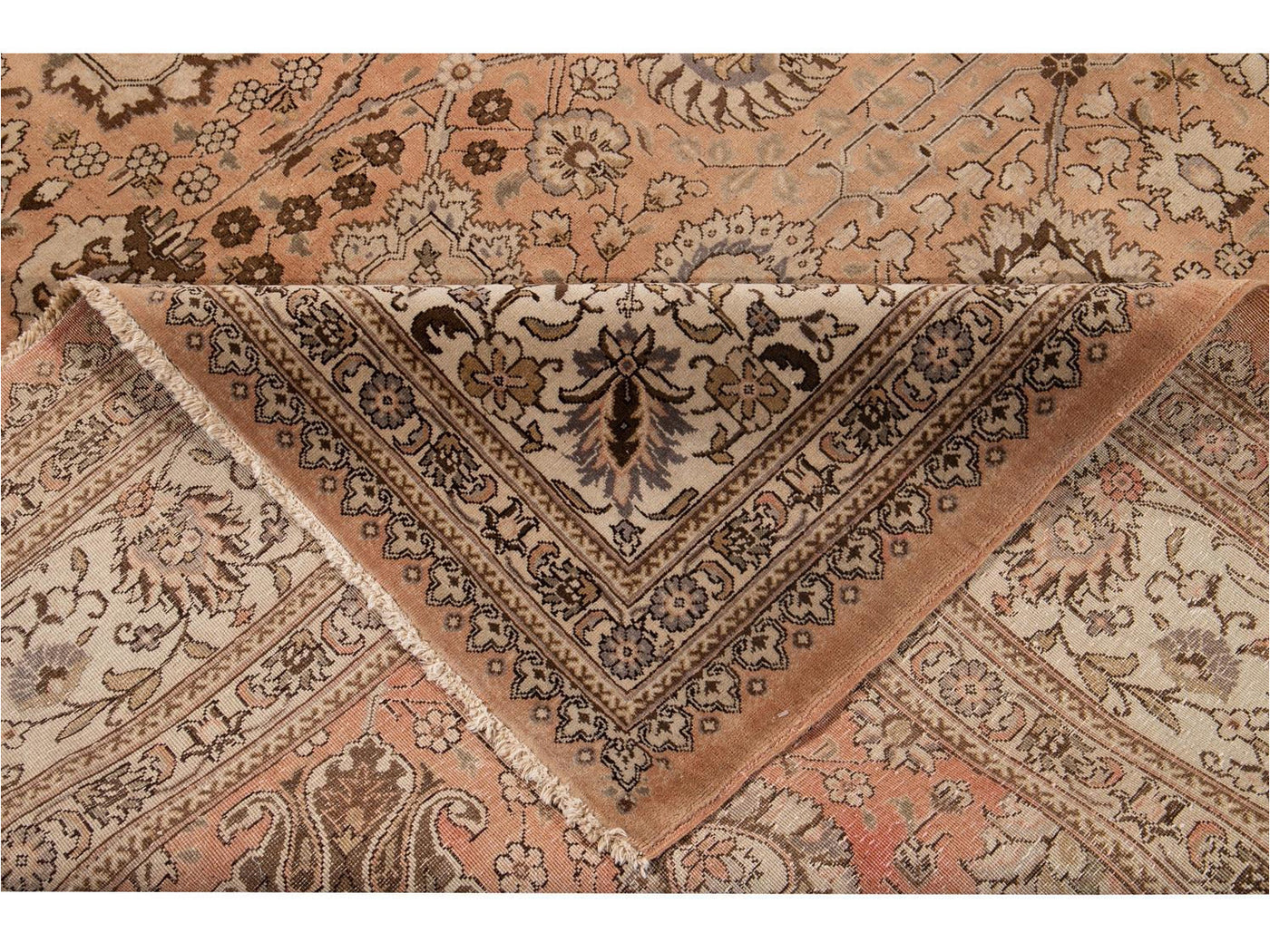 Antique Tabriz Wool Rug 11 X 18