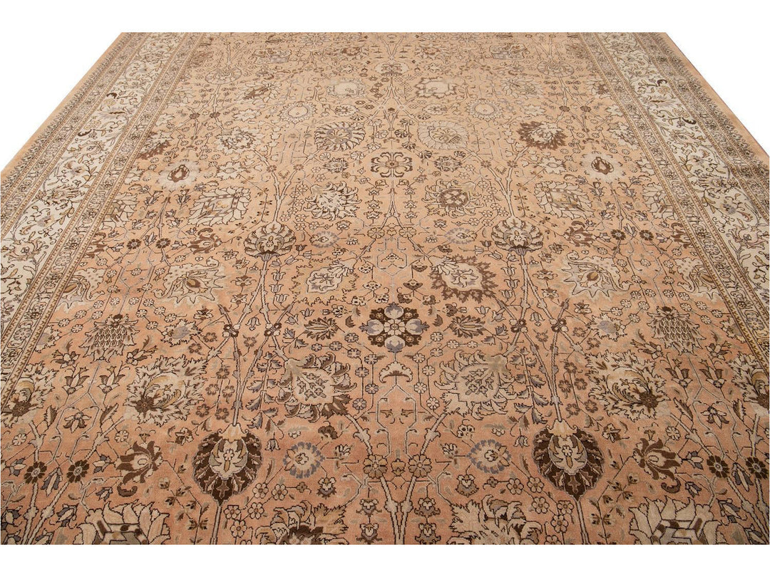 Antique Tabriz Wool Rug 11 X 18