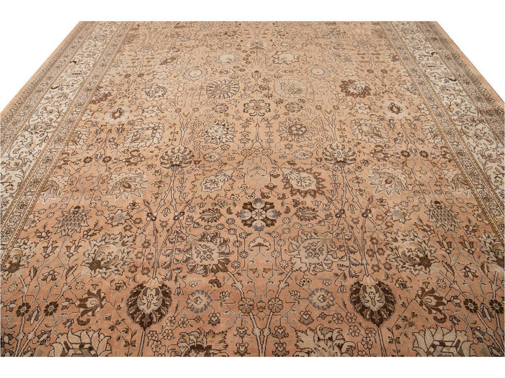 Antique Tabriz Wool Rug 11 X 18
