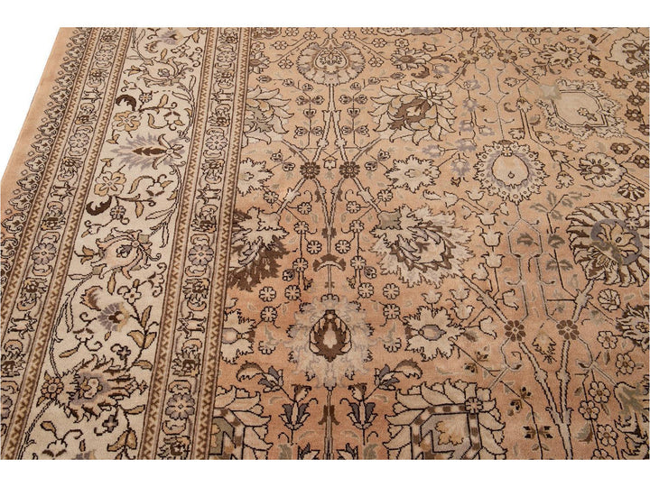 Antique Tabriz Wool Rug 11 X 18