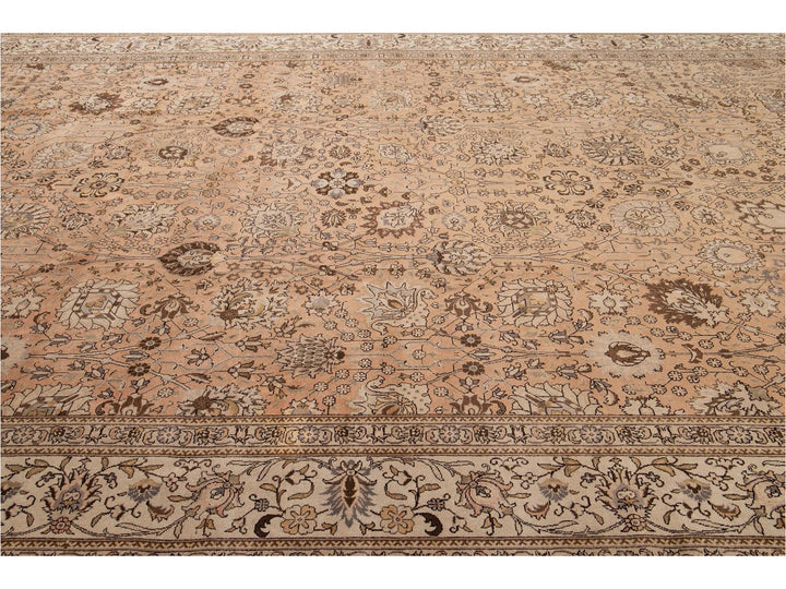 Antique Tabriz Wool Rug 11 X 18