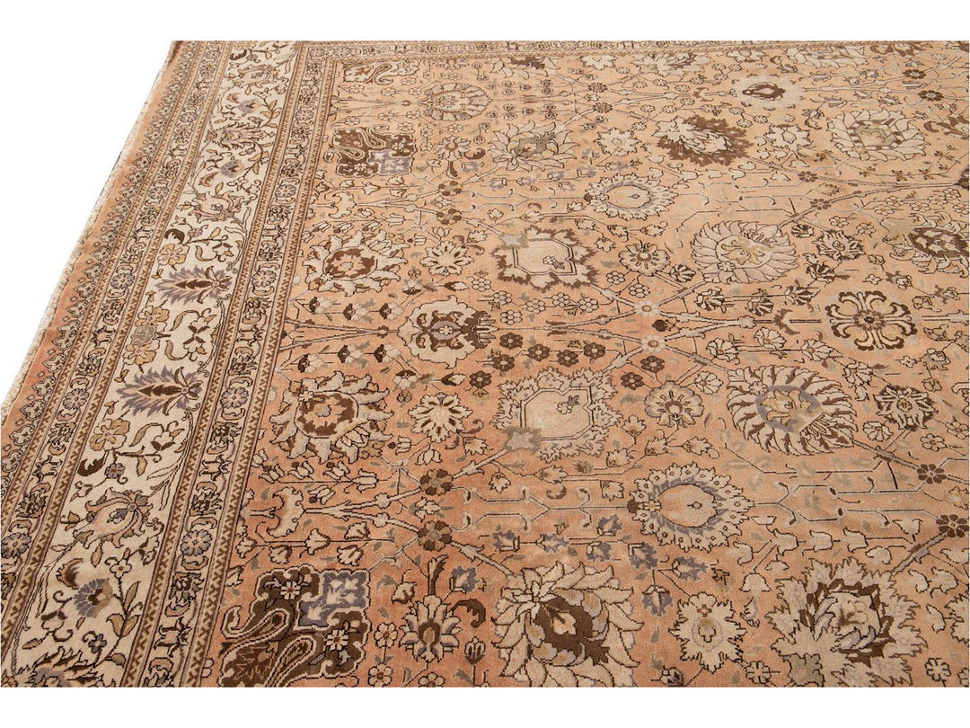 Antique Tabriz Wool Rug 11 X 18