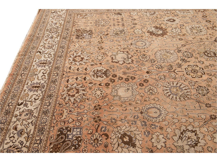 Antique Tabriz Wool Rug 11 X 18