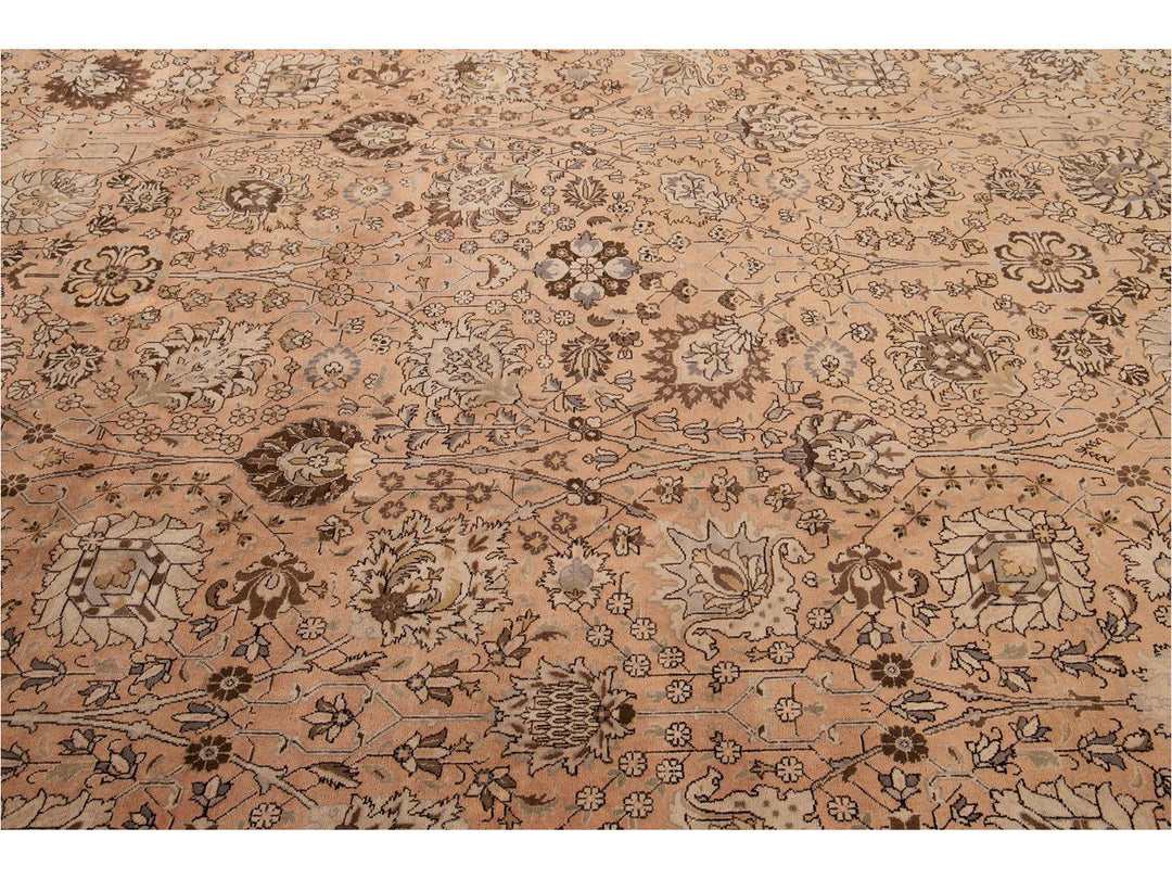 Antique Tabriz Wool Rug 11 X 18