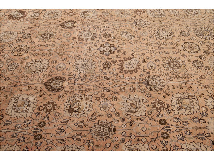 Antique Tabriz Wool Rug 11 X 18