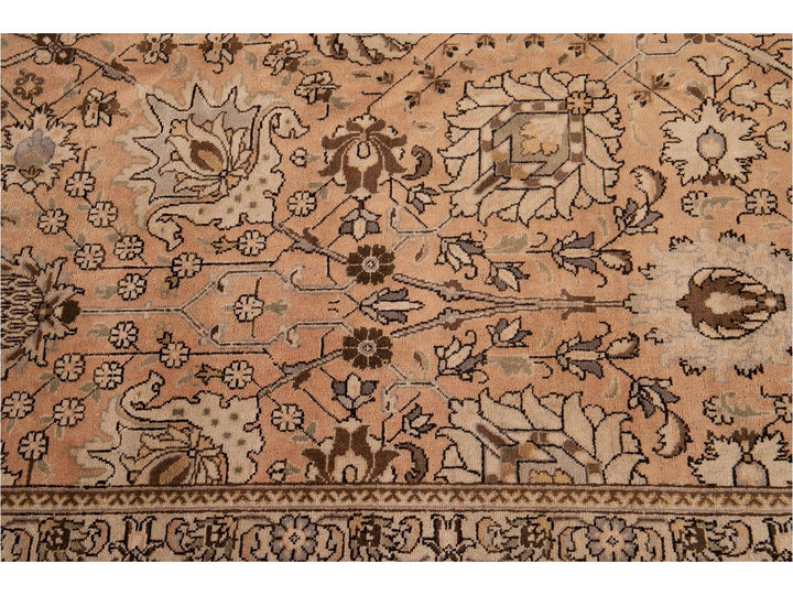 Antique Tabriz Wool Rug 11 X 18