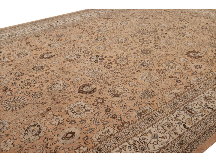 Antique Tabriz Wool Rug 11 X 18