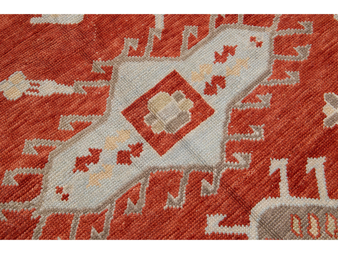 Modern Oushak Wool Rug 11 X 14