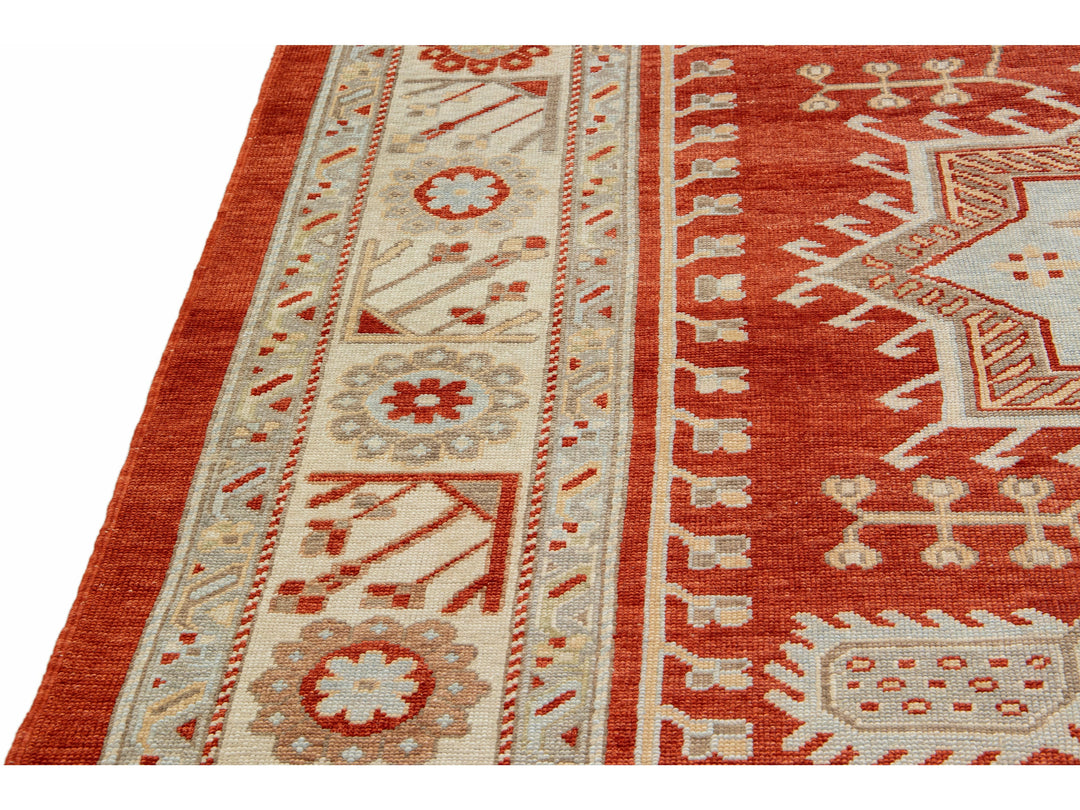 Modern Oushak Wool Rug 11 X 14