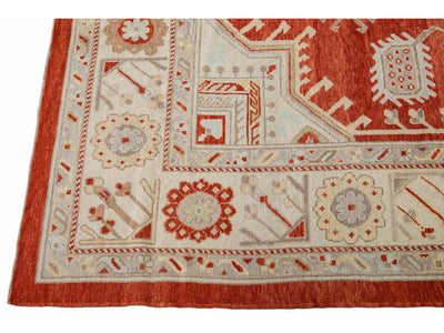 Modern Oushak Wool Rug 11 X 14