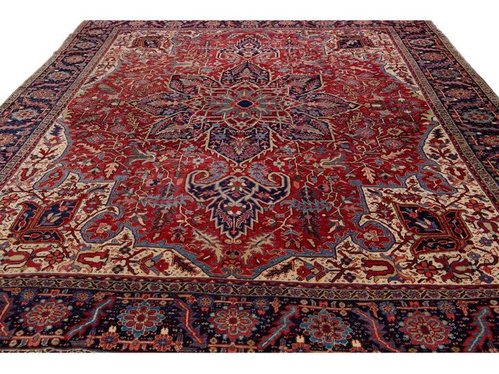 Antique Heriz Wool Rug 11 X 14