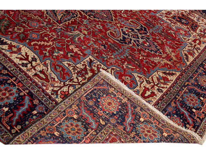 Antique Heriz Wool Rug 11 X 14