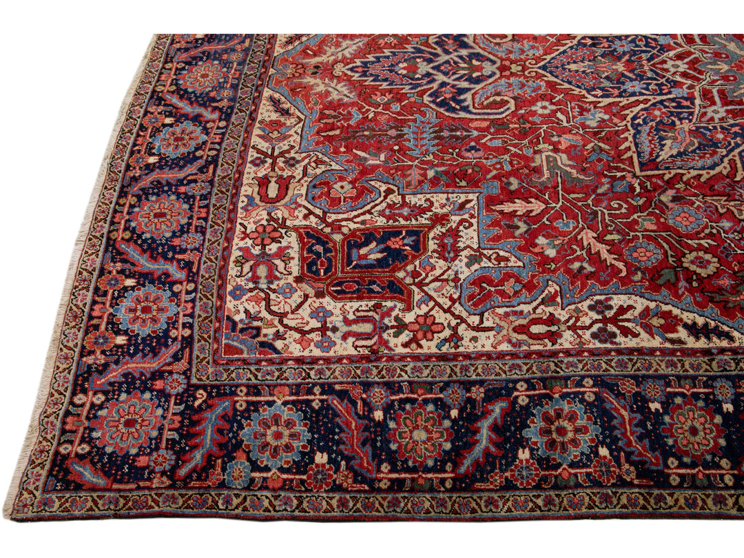 Antique Heriz Wool Rug 11 X 14