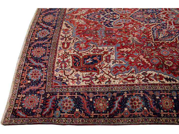 Antique Heriz Wool Rug 11 X 14