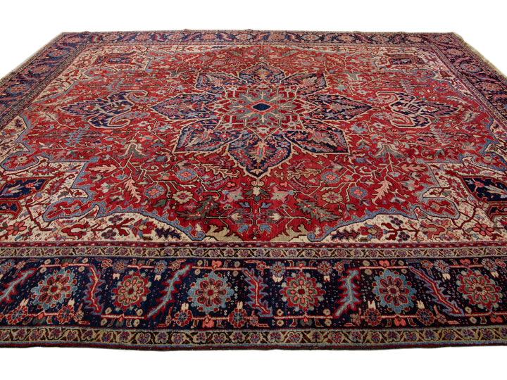 Antique Heriz Wool Rug 11 X 14