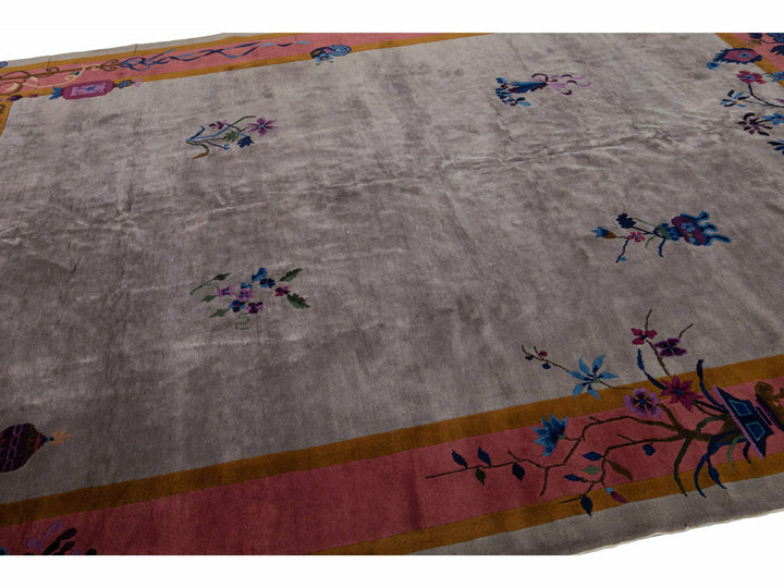 Antique Art Deco Chinese Rug 9 X 12